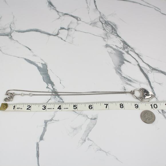 Juicy Couture Silver Tone Heart Padlock Pendant Necklace - Picture 3 of 6